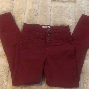 Hi-Waisted Dark Red Jeans